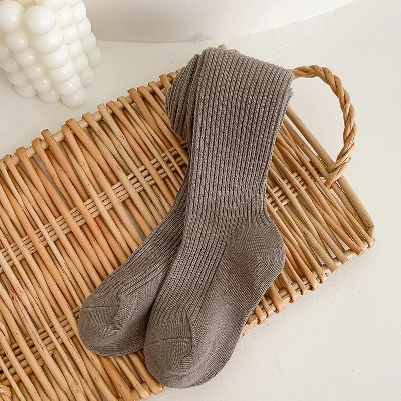 Baby Boys Girls School Student Uniform Pantyhose Pants Striped Leggings Tights Solid Stretch Kids Children Knitting Trousers