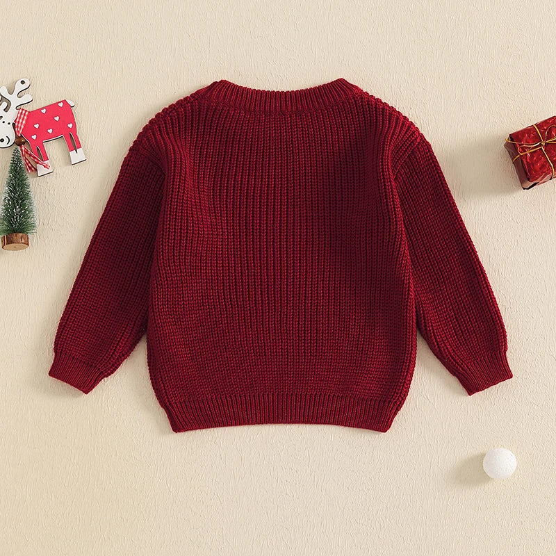 0-3Years Baby Boy Girl Christmas Sweaters Fall Winter Tree Pattern Long Sleeve Crew Neck Warm Knit Pullover Tops Kids Knitwears