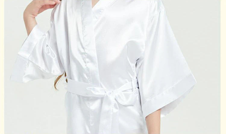 Toddler Girl Nightgown Satin Teenage Red Pink Silk Kimono Spa Bath Robe for Girls Wedding 3 to 4 5 6 7 8 9 10 11 12 13 14 Years