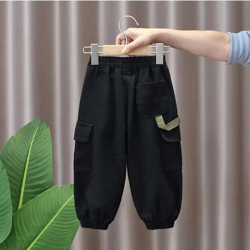 Spring and Autumn Kids Boys Pants 2023 New style Children's Handsome Cargo pants Cotton Boys Baby Casual Pants