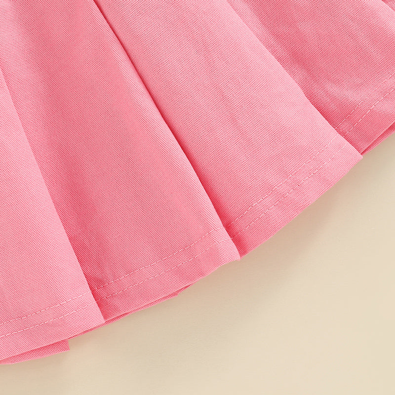FOCUSNORM 1-6Y Fashion Little Girls Kids Clothes Sets 2pcs Letter Patchwork Sleeveless Causal Vest+Solid Pleated Skirts+Belt