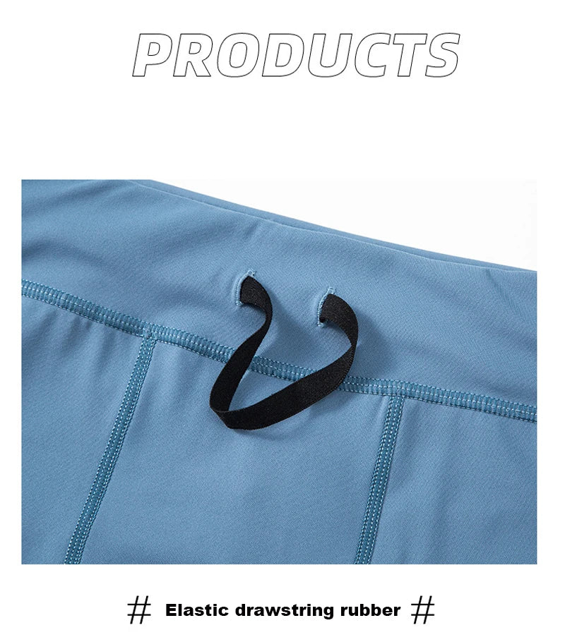 Compression Shorts Men Quick Dry Bodybuilding Tights Shorts Fitness Leggings Elastic Waist Sport Bottoms Gym Running Shorts Men