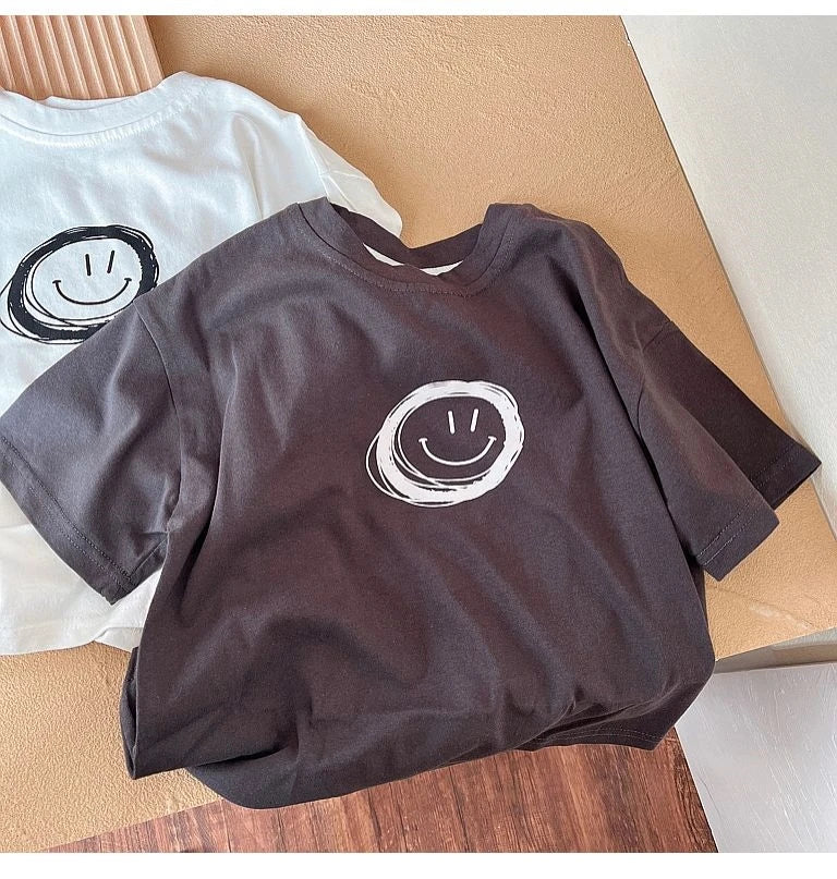 Solid Color Tees Baby Unisex Clothing New Style Simple Fashion Bottoming Shirt Child's Boys Thin Cotton Tshirt Summer Pullovers