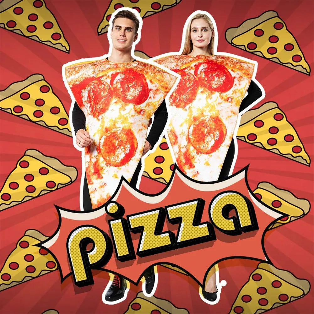 Adult Funny Pizza Costume Halloween Food Cosplay Family Group Outfits Carnival Easter Purim Fancy Dress