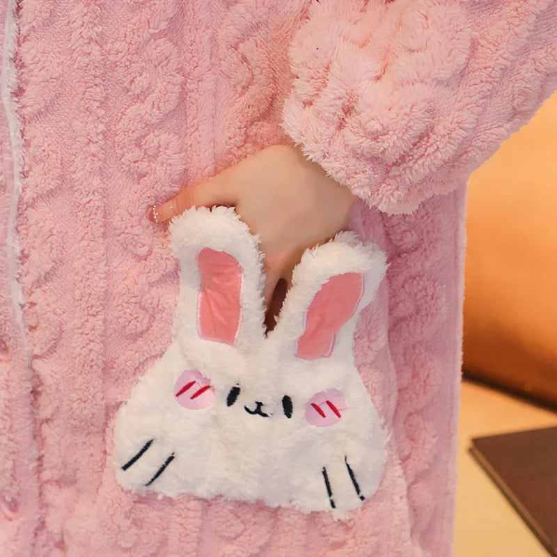 Kids Winter Bathrobe Thicken Warm Home Robe Baby Homewear Animal Dinosaur Cartoon Bathrobe For Children Hooded Gilrs Boys Robe