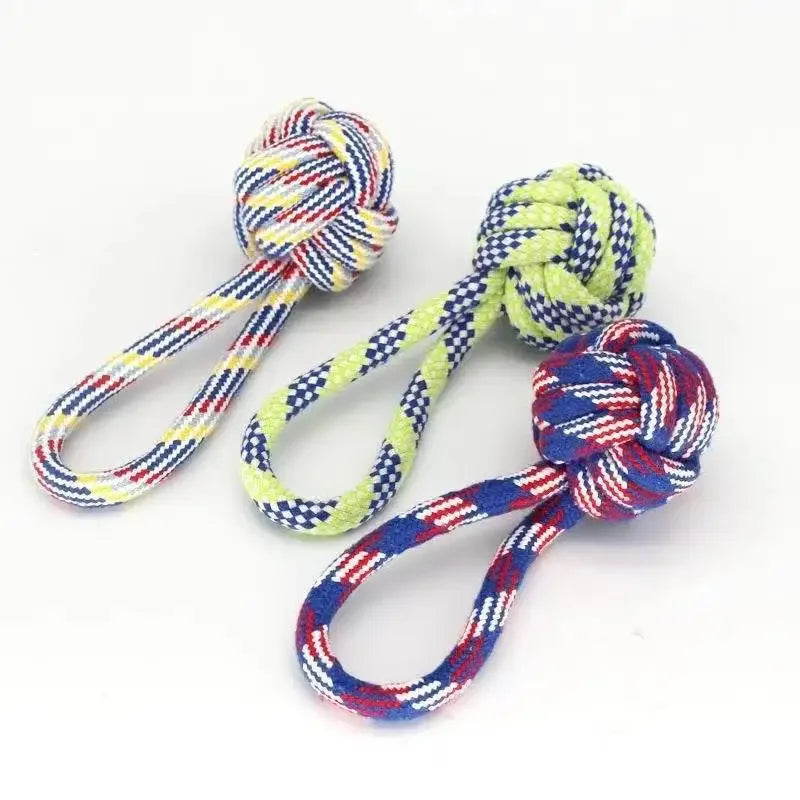 Dog Toy Carrot Knot Rope Ball Cotton Rope Dumbbell Puppy Cleaning Teeth Chew Toy Durable Braided Bite Resistant Pet Supplies