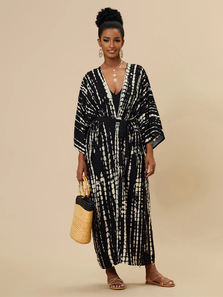 Embroidery Kaftan Beach Tunic Beach Cover up Saida de Praia Swimsuit Women Bikini cover up Pareo Sarong Beachwear Q882