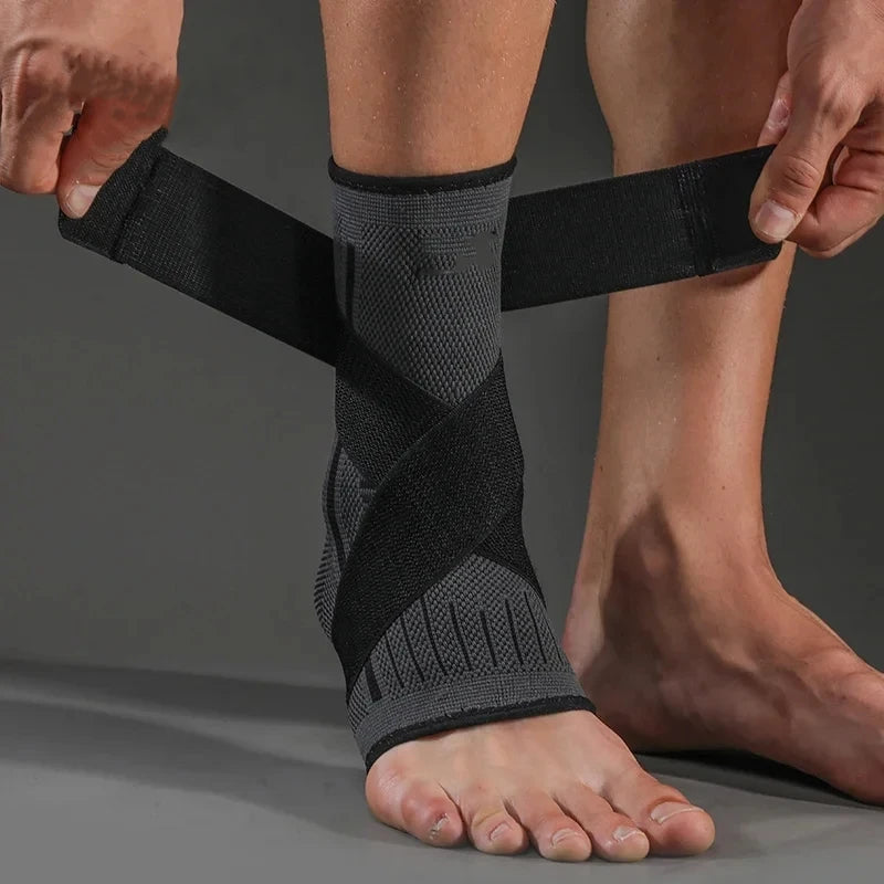 Adjustable Ankle Support Compression Ankle Brace Protector for Running Soccer Basketball Nylon Knitted Bandage Ankle Strap
