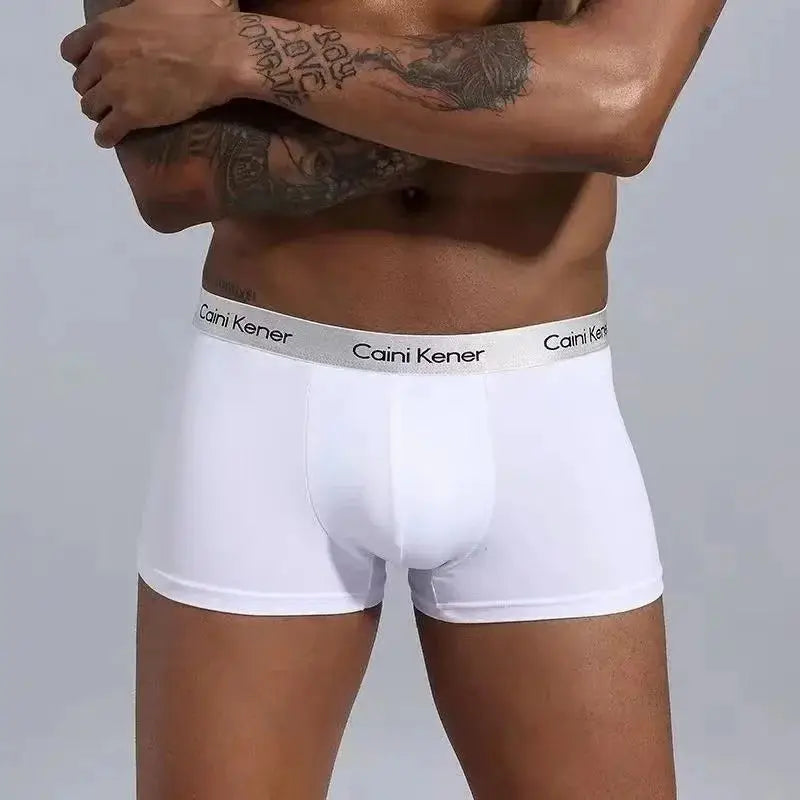 4Pcs/Lot Men's Underwear Fashion Boxer Solid Color Sexy Men's Boxer Shorts Comfortable Breathable Hip Lift Underwear for Men