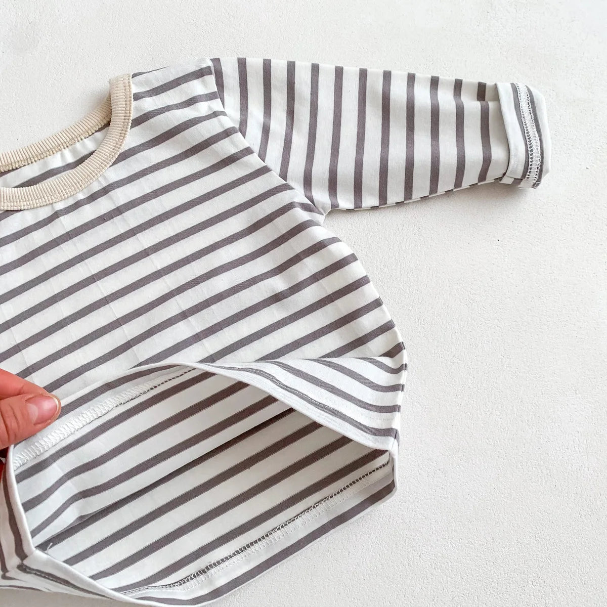 Infant Newborn Girls Boys Autumn Full Sleeve Striped Top Tees Kids Baby Casual Bottoming Shirts Toddler T-shirts Cotton Clothing
