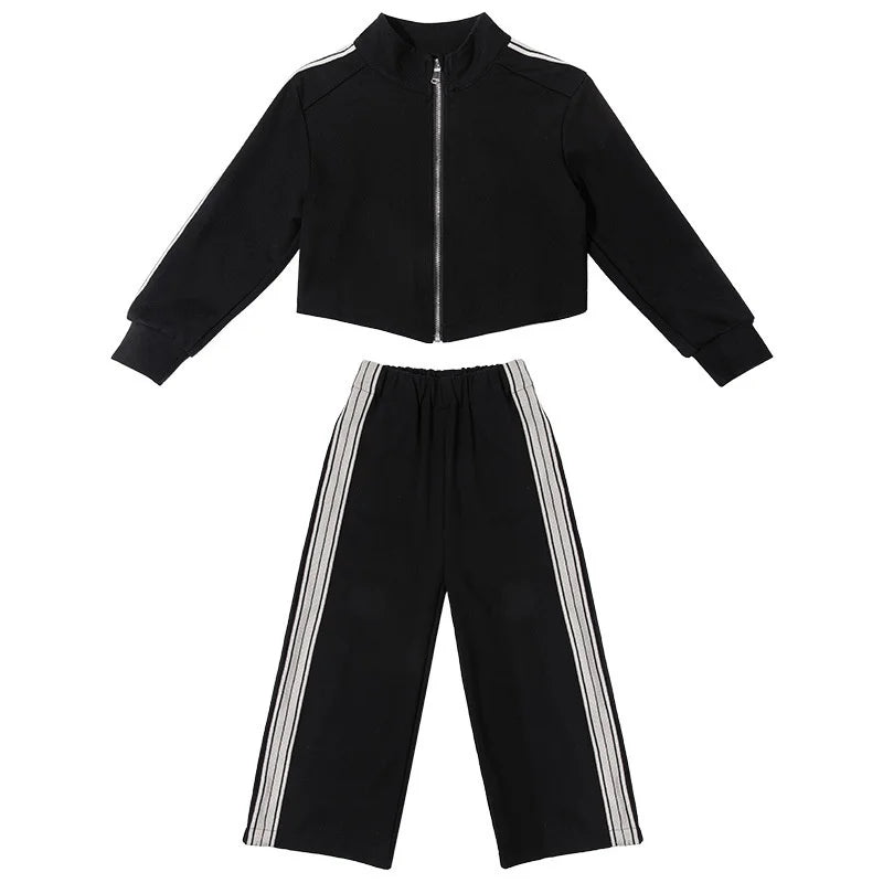 Girls Fashion Sets 2024 New Spring Autumn Sports Casual Suits Kids Long-sleeved Jacket+Pants 2Pcs Outfits Children Trend Clothes