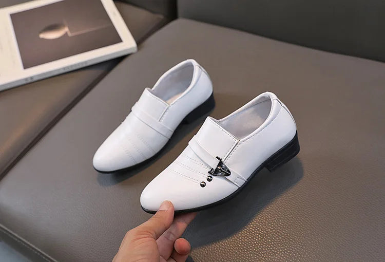 Children's Leather Shoes for Boys Toddler Kids Party Wedding Formal Performance Shoes School All-match Black White Loafers Shoes