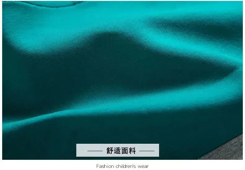 2024 autumn winter Boys Tracksuit velvet Children patchwork letters Cotton T-Shirt + Pants Suit Clothes children Set 12 14 Y