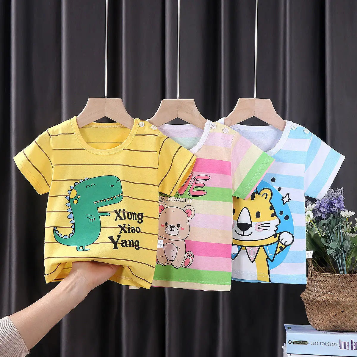 Children's Clothing T-Shirt Kids Clothes Boys Girls Summer Cartoon Tops Short Sleeve Clothes 100% Cotton Baby Clothing