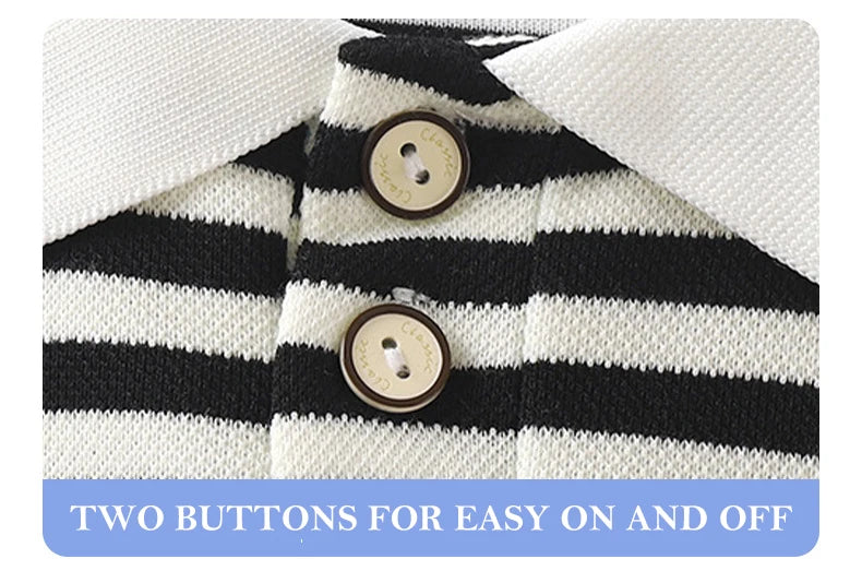 Spring New in Kids Baby Boys Fashion Top Outwear - Children Polo Collar Striped Full Sleeve Shirts , Toddler Clothing 2-7Y