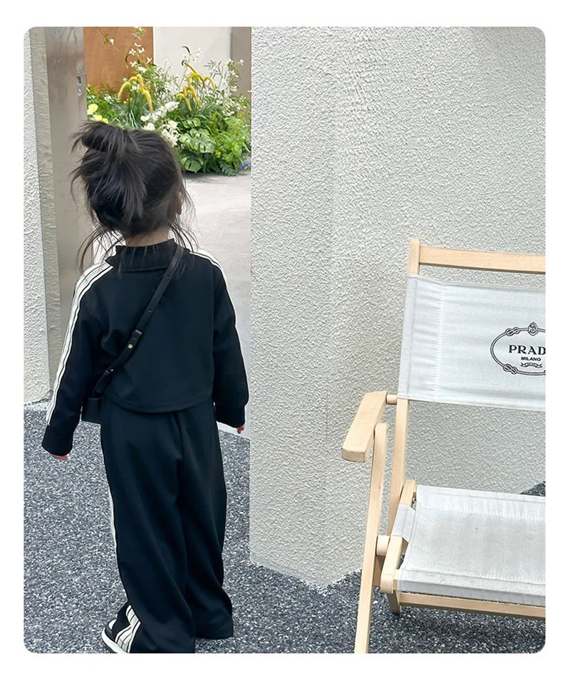 Girls Fashion Sets 2024 New Spring Autumn Sports Casual Suits Kids Long-sleeved Jacket+Pants 2Pcs Outfits Children Trend Clothes