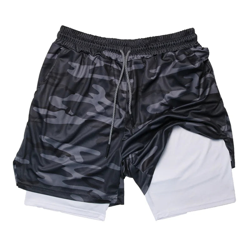 Men's Multi-Pocket Shorts Fitness Sports Shorts Casual Beach Workout Lined Tight Shorts Daily Style