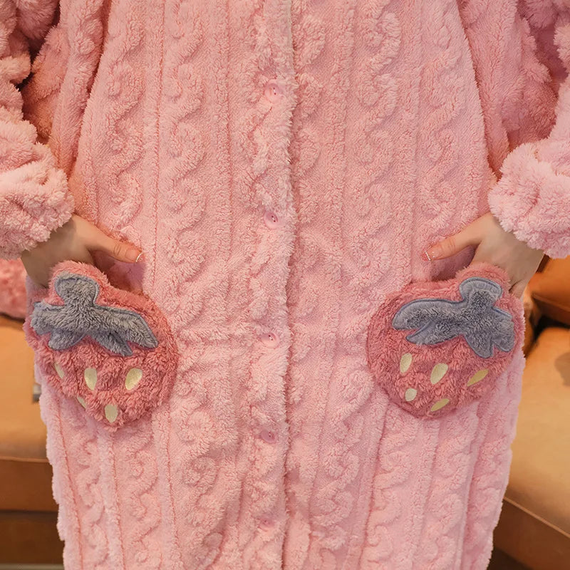 Kids Winter Bathrobe Thicken Warm Home Robe Baby Homewear Animal Dinosaur Cartoon Bathrobe For Children Hooded Gilrs Boys Robe