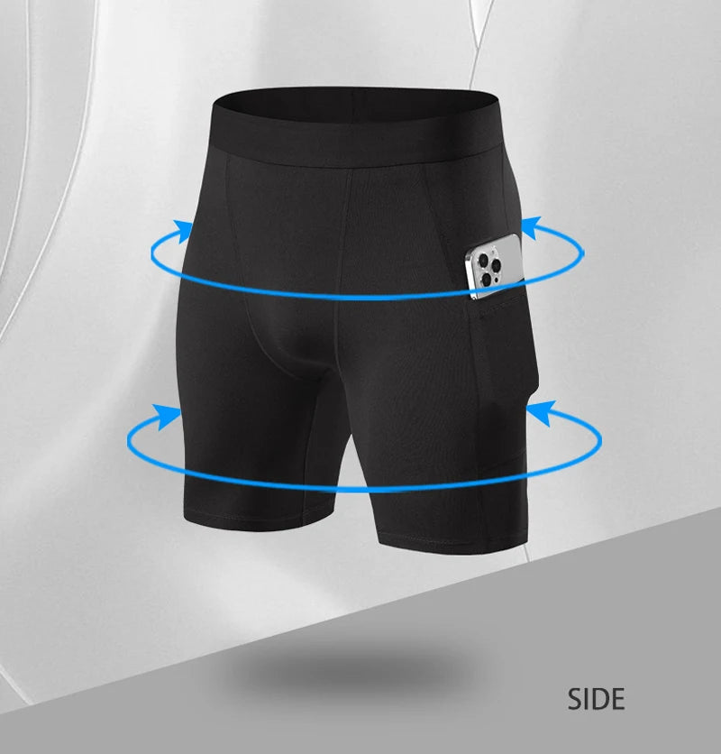 Compression Shorts Men Fitness Leggings Short Pants Sportswear Men Solid Bodybuilding Training Tights Shorts Men Running Shorts