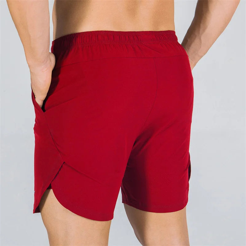 2025 NEW Fitness Men Gyms Shorts Workout Male Breathable 2 In 1 Double-deck Quick Dry Sportswear Jogger Beach Shorts Men
