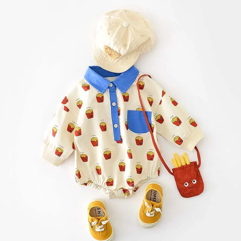 Baby Summer Rompers for Girls Boys Cute Printed Toddler One-Piece Jumpsuit Fashion Korean Infant Overalls Clothing 0-2 Years
