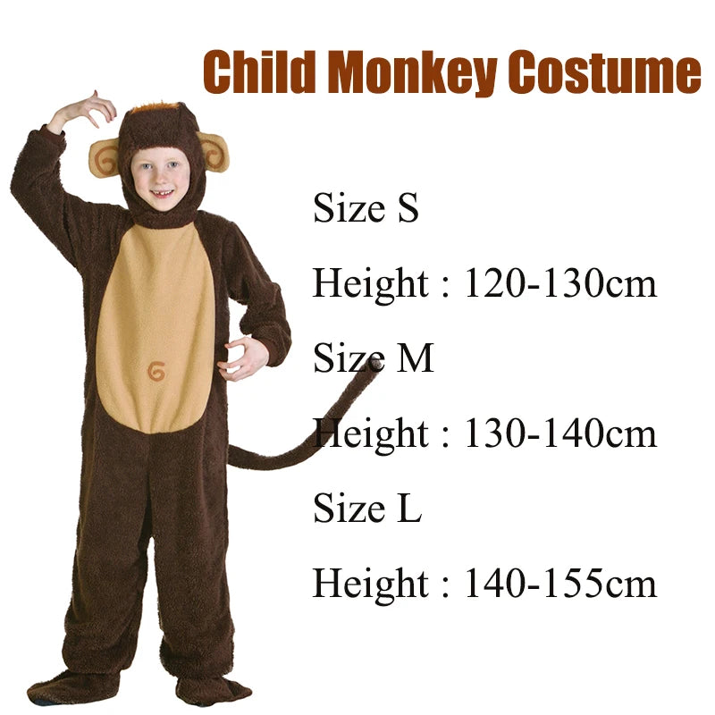Adult Animal Cosplay 2022 Family Monkey Costume Baby Toddler Monkey Halloween Costume