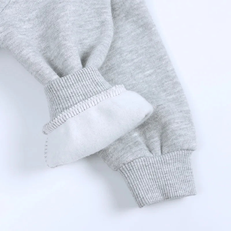 Autumn Winter Essential Baby Boys Girls Children's Clothing Warm Fleece Outerwear Solid Sweatshirt Tops for Kids Jacket Pullover