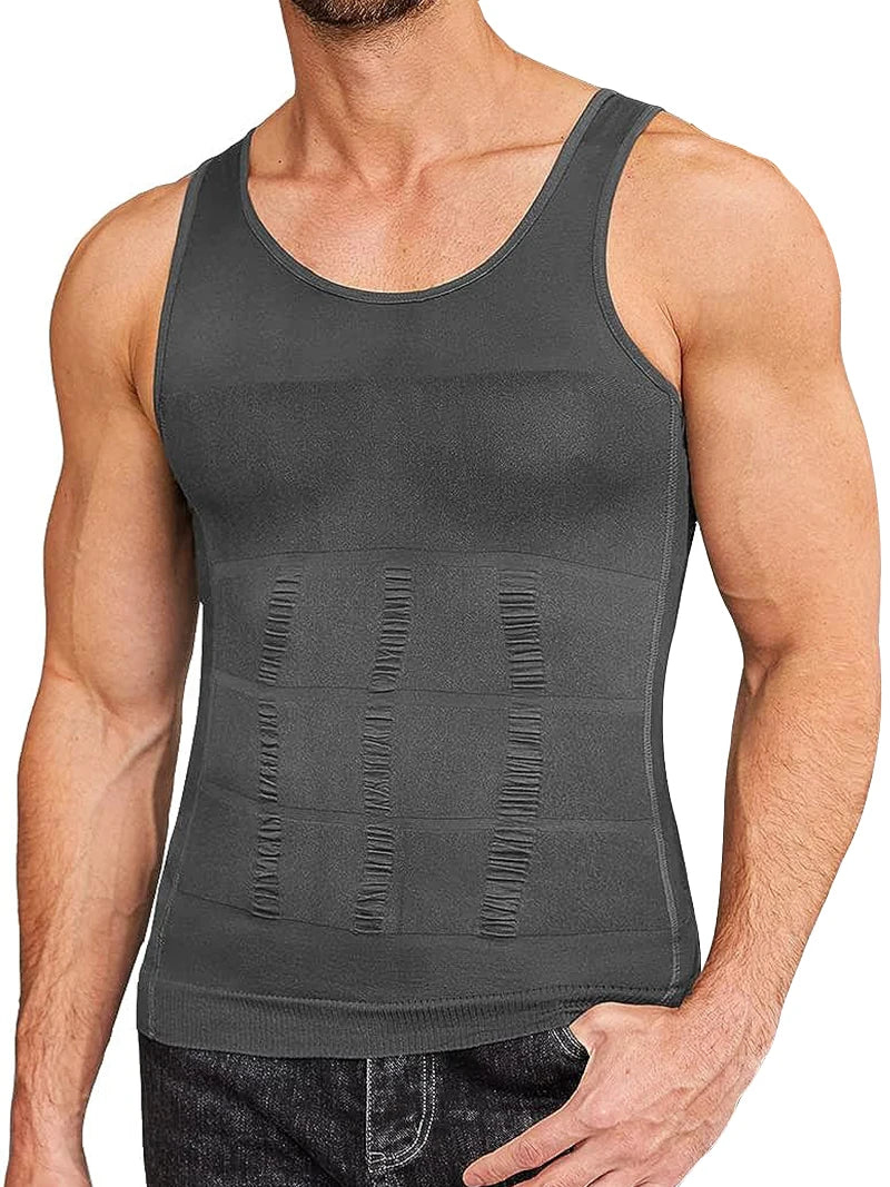 Men Slimming Body Shaper Vest Shirt Abs Abdomen Slim Gym Workout Corset Tummy Control Compression Tank Top Sleeveless Shapewear