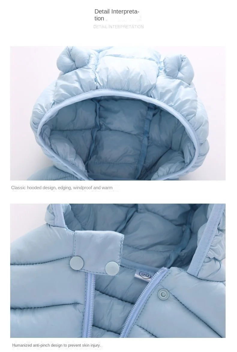 Autumn Children Warm Down Vest Baby Cotton Waistcoat Kids Outerwear Vest Children Clothing Boys Girls Hooded Jackets Vest