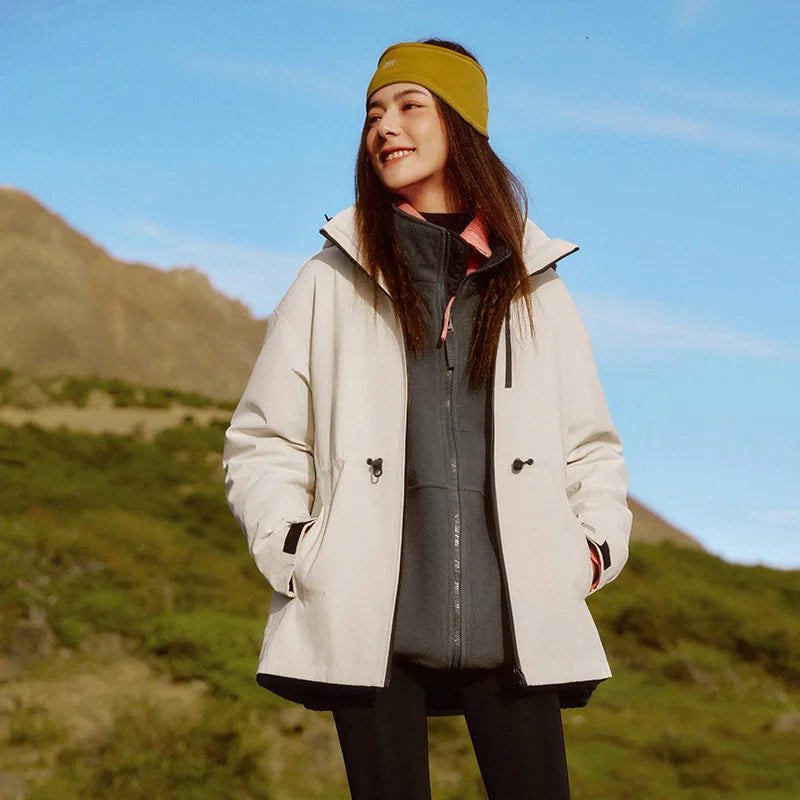 Semir Down Jacket Women 2024 New Two-Piece Three-in-One Outdoor Travel Daily Versatile Three-Resistant Outerwear for Women