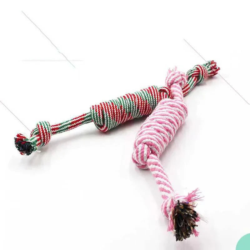 Dog Toy Carrot Knot Rope Ball Cotton Rope Dumbbell Puppy Cleaning Teeth Chew Toy Durable Braided Bite Resistant Pet Supplies