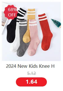 Fashion Rainbow Socks for Kids Spring Summer Colourful Stripe Breathable Cotton Girls Boys Tube Socks School Long Socks 1-8 Year