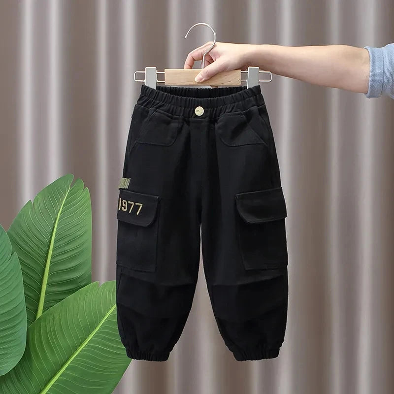 Spring and Autumn Kids Boys Pants 2023 New style Children's Handsome Cargo pants Cotton Boys Baby Casual Pants