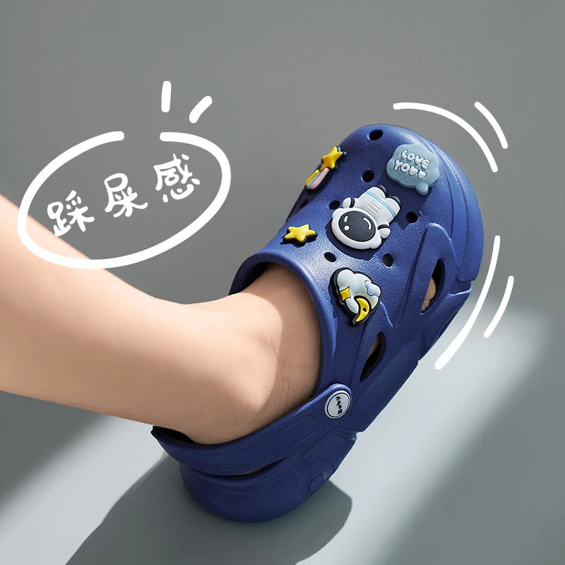 2023 New Girls Clogs Children Sandals 6-12 Years Kids Casual Summer Shoes Sports Soft Thick Sole Slippers for Girl