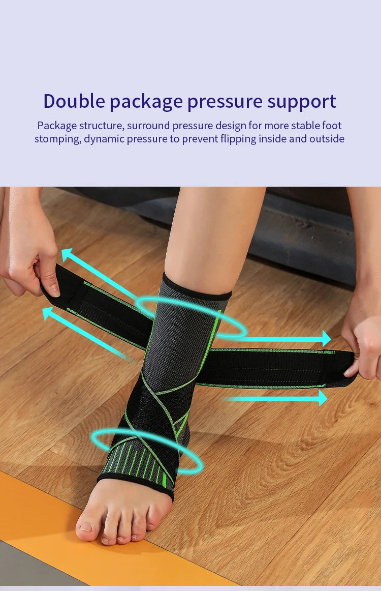 Adjustable Ankle Support Compression Ankle Brace Protector for Running Soccer Basketball Nylon Knitted Bandage Ankle Strap