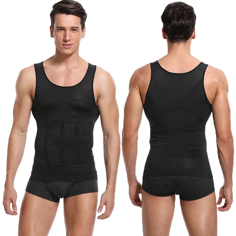 Men Slimming Body Shaper Vest Shirt Abs Abdomen Slim Gym Workout Corset Tummy Control Compression Tank Top Sleeveless Shapewear