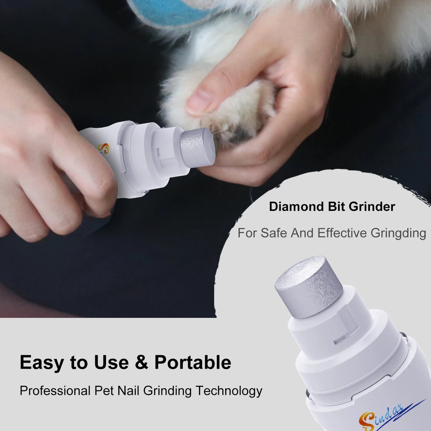 Dog Nail Grinder USB Rechargeable Electric Pet Nail Grinder & Trimmer Painless Lime For Dog Nails Quiet 2-Speed Pets Nail File