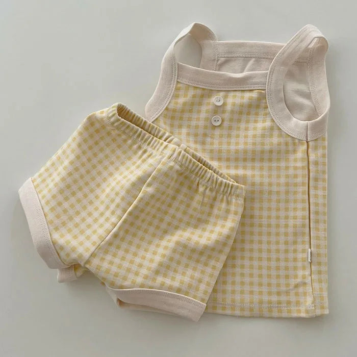 2024 New Baby Sleeveless Clothes Set Boy Girl Summer Thin Cotton Vest + Shorts 2pcs Suit Infant Outfits Toddler Breathable Set