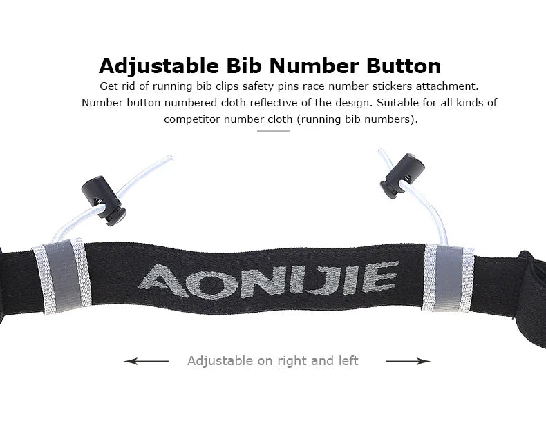 AONIJIE Unisex E4076 Running Race Number Belt Waist Pack Bib Holder for Triathlon Marathon Race Cycling Motor with 6 Gel Loops