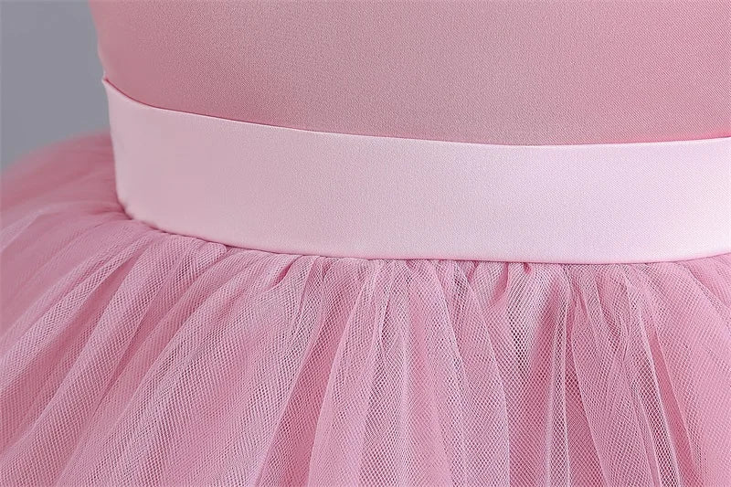Girls White Cake Layers Dresses Kids Pull Sleeve Elegant Party Wedding Birthday Tutu Princess Vestidos Children Summer Clothes