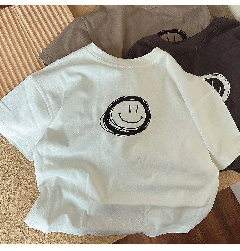 Solid Color Tees Baby Unisex Clothing New Style Simple Fashion Bottoming Shirt Child's Boys Thin Cotton Tshirt Summer Pullovers