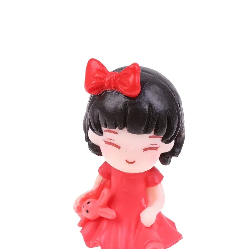 Valentine's Day Gift Cartoon Resin Couples Figurine Cute Lovers Balloon Ornament for Car Dashboard Office Desktop Home Decor