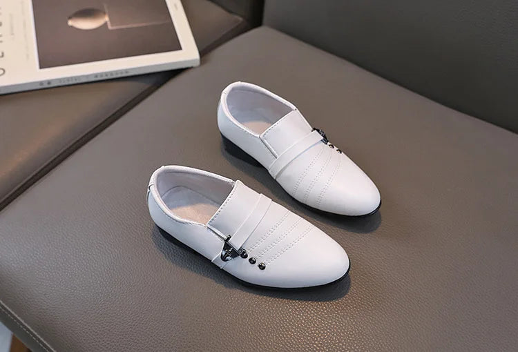 Children's Leather Shoes for Boys Toddler Kids Party Wedding Formal Performance Shoes School All-match Black White Loafers Shoes