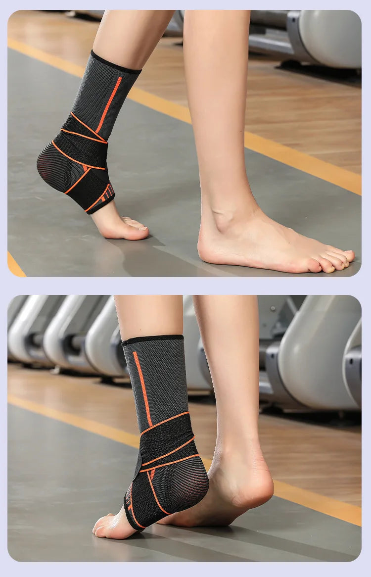 Adjustable Ankle Support Compression Ankle Brace Protector for Running Soccer Basketball Nylon Knitted Bandage Ankle Strap