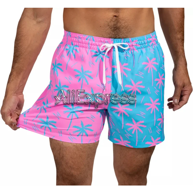 New Coconut Tree Graphic Print Men Shorts Hawaii Pool Board Shorts Beach Vacation Quick-drying Boys Pants Summer Casual Clothing