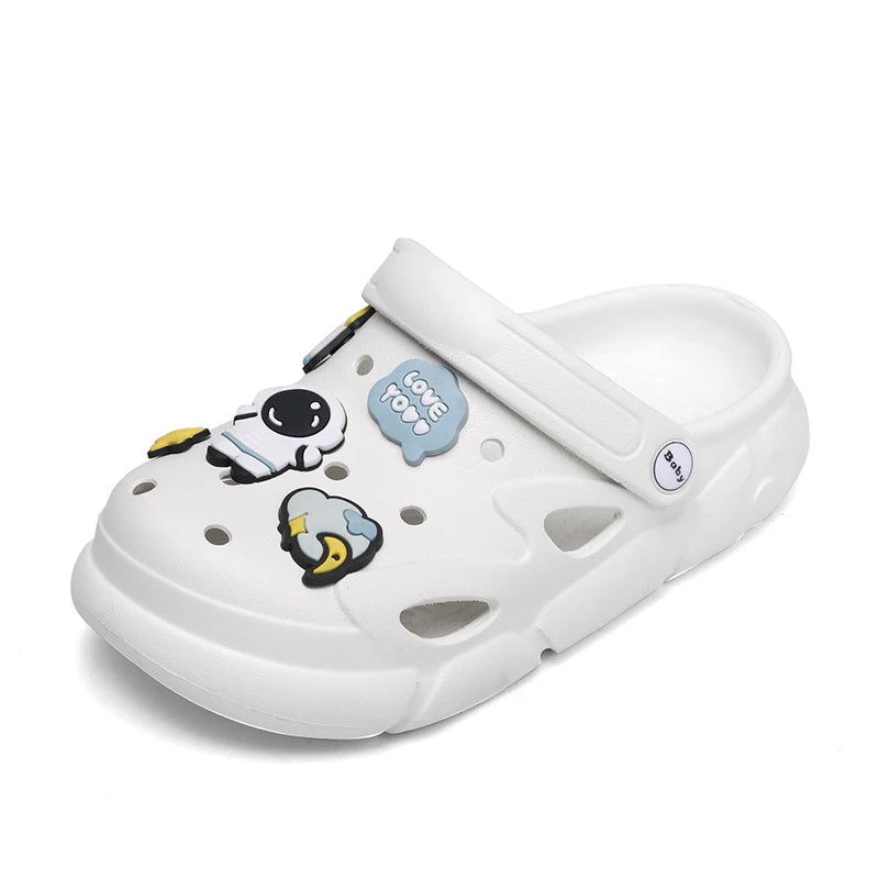 2023 New Girls Clogs Children Sandals 6-12 Years Kids Casual Summer Shoes Sports Soft Thick Sole Slippers for Girl
