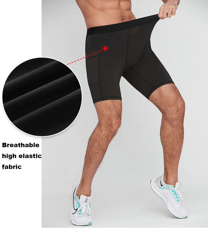 Compression Shorts Men Fitness Leggings Short Pants Sportswear Men Solid Bodybuilding Training Tights Shorts Men Running Shorts
