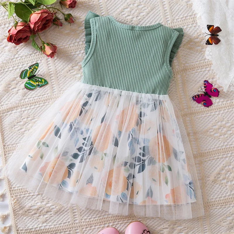 Toddler 12M-5Y Girl Lace Wedding Party Dress Kids Baby Tulle Birthday Princess Tutu Prom Child Christmas New Year Party Costume
