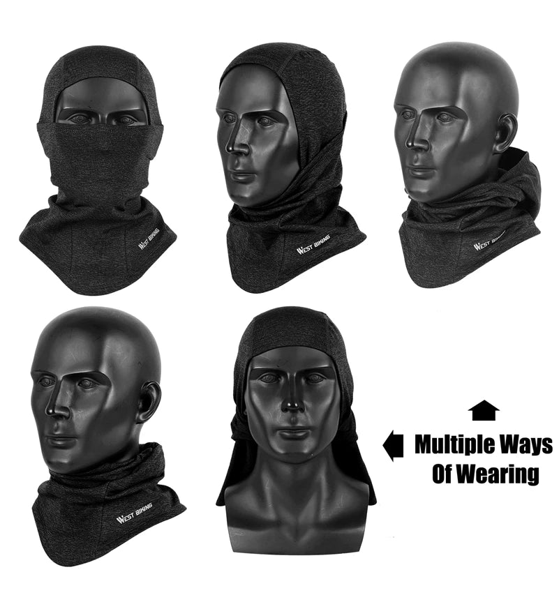 WEST BIKING Winter Cycling Scarf Fleece Keep Warm Balaclava Men Women Bicycle Hat Headwear Ski Helmet Liner Windproof Sport Cap