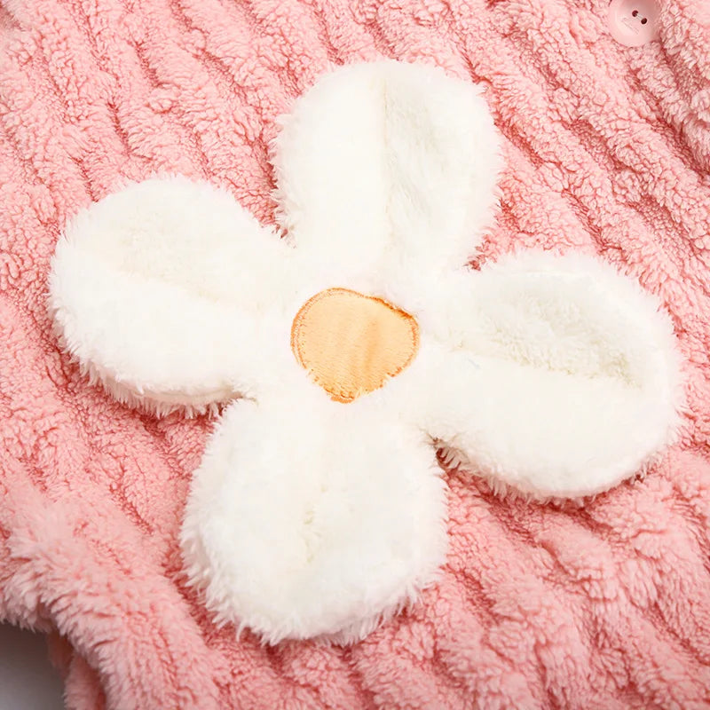 Kids Winter Bathrobe Thicken Warm Home Robe Baby Homewear Animal Dinosaur Cartoon Bathrobe For Children Hooded Gilrs Boys Robe